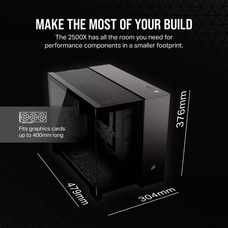 CORSAIR Κουτί Υπολογιστή - Mid-Tower - 2500x Dual Chamber - Μαύρο