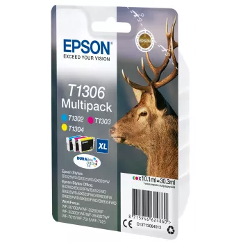 Epson Stag Πολυσυσκευασία 3-Χρωμάτων T1306 DURABrite Ultra Μελάνι, Υψηλή (XL) Απόδοση, Κυανό, Ματζέντα, Κίτρινο, Χρωστική Μελάνη, 10,1 ml, 1 τεμ., Πολυσυσκευασία