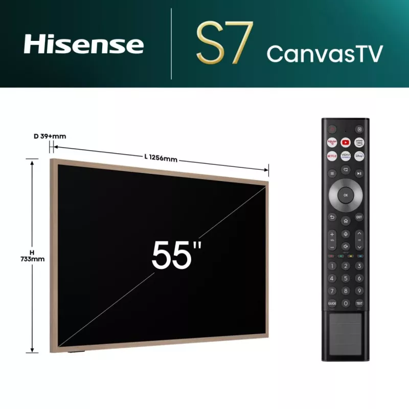 Hisense 55 ίντσες S7NQTUK Canvas TV με Freely & ArtMode