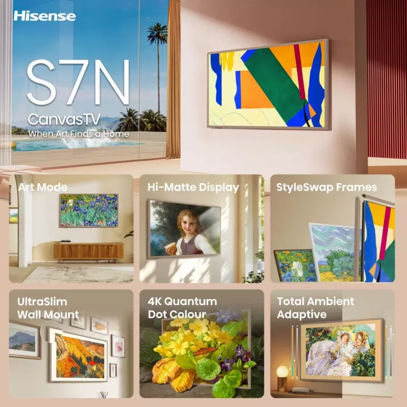 Hisense 55 ίντσες S7NQTUK Canvas TV με Freely & ArtMode