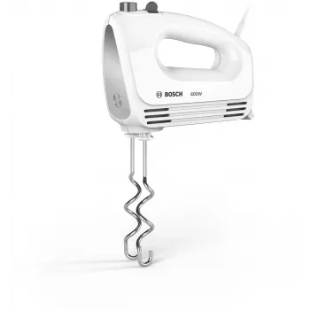 Μίξερ χειρός Bosch MFQ24200 — 400 W, 4 ταχύτητες, turbo, βουρτσισμένο ατσάλι/λευκό