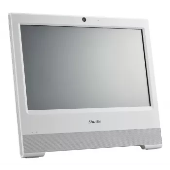 Shuttle XPC X50V9 barebone all-in-one, οθόνη αφής 15,6 ιντσών 1366×768, Intel Celeron 7305, Wi-Fi, LAN, HDMI, 90 W, χωρίς λειτουργικό σύστημα, λευκό