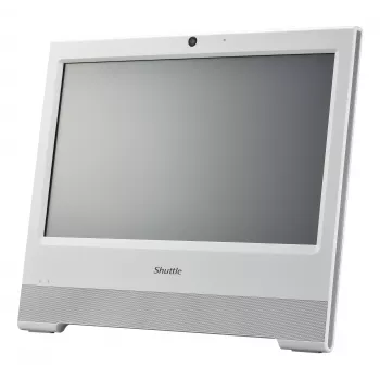 Shuttle XPC X50V9 barebone all-in-one, οθόνη αφής 15,6 ιντσών 1366×768, Intel Celeron 7305, Wi-Fi, LAN, HDMI, 90 W, χωρίς λειτουργικό σύστημα, λευκό