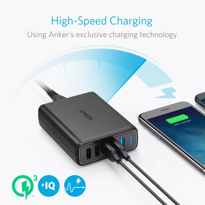 ANKER Powerport Speed 5 2x Quick Charge 3.0 Eu μαύρο