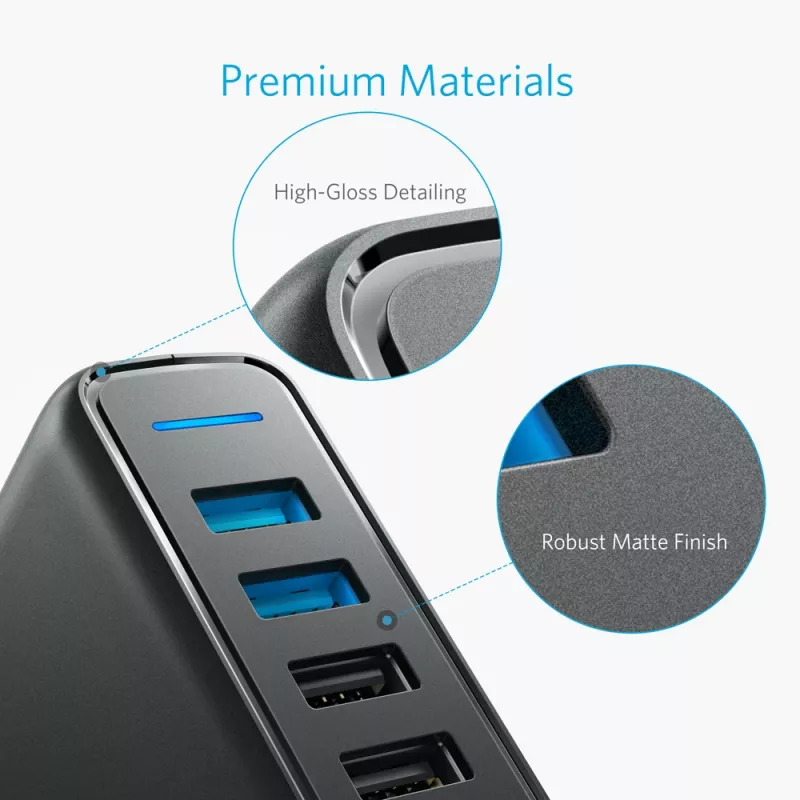 ANKER Powerport Speed 5 2x Quick Charge 3.0 Eu μαύρο