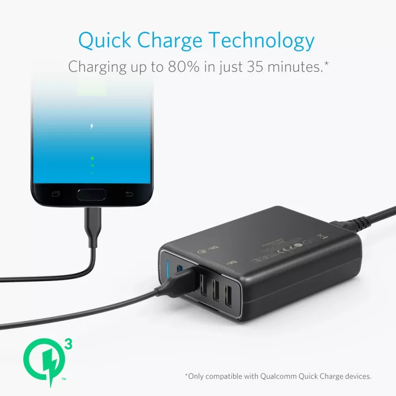 ANKER Powerport Speed 5 2x Quick Charge 3.0 Eu μαύρο