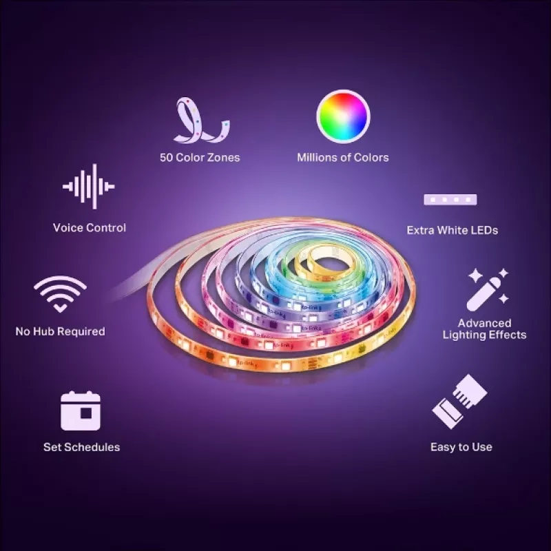 TP-Link Tapo L930-5 έξυπνη ταινία LED Wi-Fi, 5 m, πολύχρωμη (16 εκατομμύρια χρώματα), 13 W, λευκή