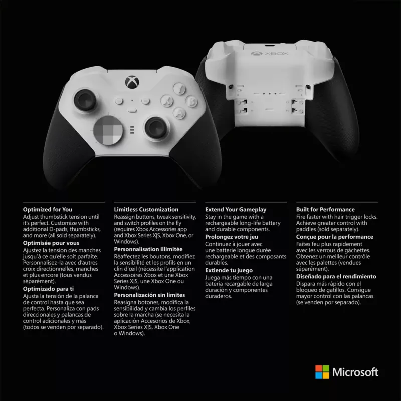 Gamepad Microsoft Xbox Elite Wireless Series 2 Core Μαύρο Λευκό Bluetooth USB