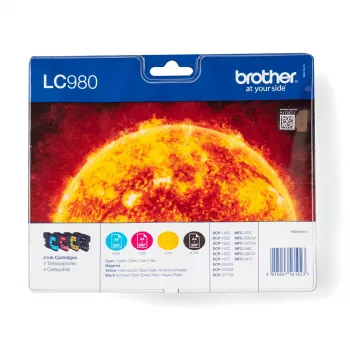 Brother LC980VALBP Μελανοδοχείο 4 τεμ. Γνήσιο Μαύρο, Κυανό, Ματζέντα, Κίτρινο