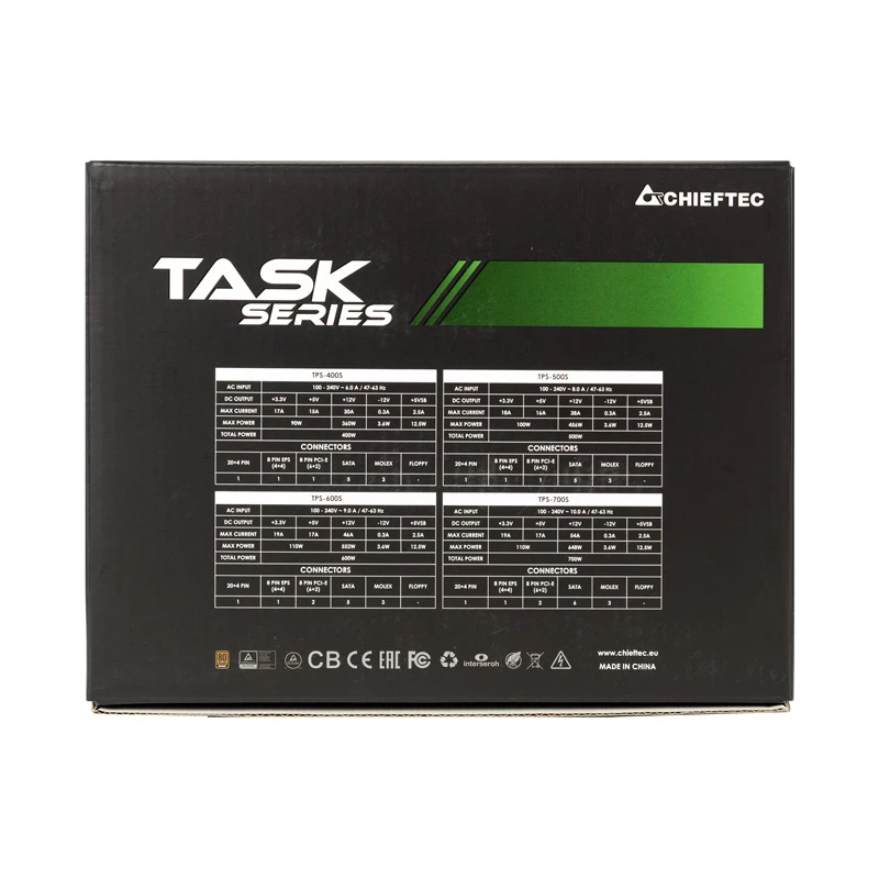 Chieftec Task TPS-700S Τροφοδοτικό 700 W 20+4 pin ATX ATX Μαύρο