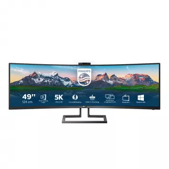 Philips P Line 32:9 SuperWide Curved LCD Display 499P9H/00, 124 cm (48,8 ίντσες), 5120 x 1440 Pixel, UltraWide Dual Quad HD, LCD, 5 ms, Μαύρο