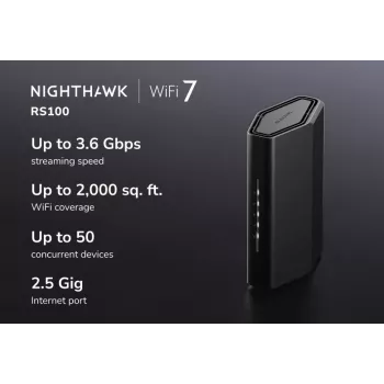 NETGEAR Nighthawk Ασύρματος Router 2.5 Gigabit Ethernet Dualband (2,4 GHz / 5 GHz) Μαύρο