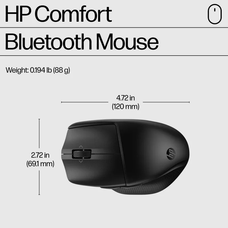 HP 480 Comfort Bluetooth Mouse, Δεξιόχειρας, Bluetooth, 4000 DPI, Μαύρο