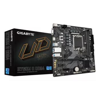 GIGABYTE B760M H DDR4 Μητρική - Υποστηρίζει Επεξεργαστές Intel Core 14ης Γενιάς, 6+1+1 Φάσεις Digital VRM, έως 3200MHz DDR4 (OC), 2xPCIe 4.0 M.2, GbE LAN, USB 3.2 Gen1