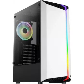 Aerocool Bionic V2 κουτί υπολογιστή Midi Tower, ATX / micro ATX / Mini-ITX, ψημένο γυαλί, RGB, λευκό