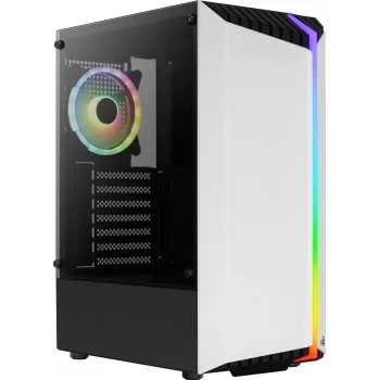 Aerocool Bionic V2 κουτί υπολογιστή Midi Tower, ATX / micro ATX / Mini-ITX, ψημένο γυαλί, RGB, λευκό