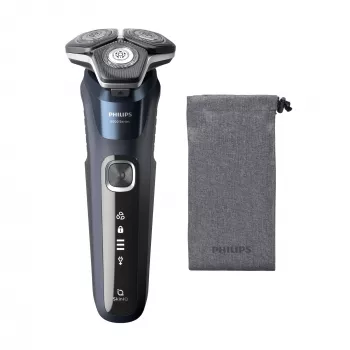 Philips SHAVER Series 5000 S5885/10 Ξυριστική μηχανή ανδρική, Περιστροφική, Trimmer, Μαύρη, Μπλε