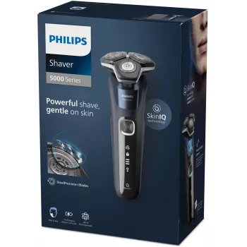 Philips SHAVER Series 5000 S5885/10 Ξυριστική μηχανή ανδρική, Περιστροφική, Trimmer, Μαύρη, Μπλε
