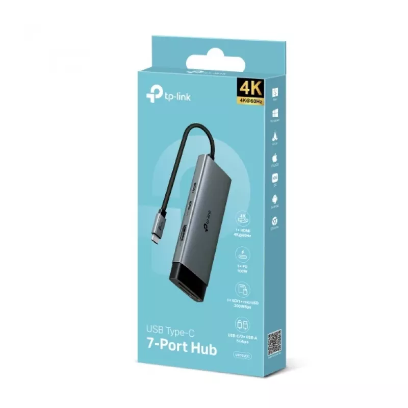 TP-Link UH7020C hub διασύνδεσης USB 3.2 Gen 1 (3.1 Gen 1) Type-C 5000 Mbit/s