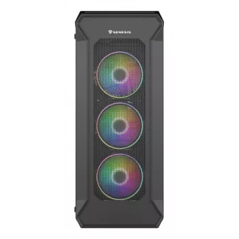 GENESIS Irid 505 ARGB Midi Tower Μαύρο, Διαφανές