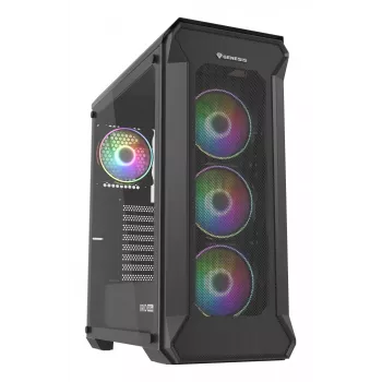 GENESIS Irid 505 ARGB Midi Tower Μαύρο, Διαφανές