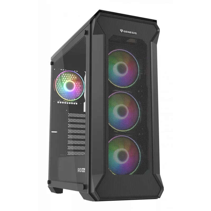 GENESIS Irid 505 ARGB Midi Tower Μαύρο, Διαφανές