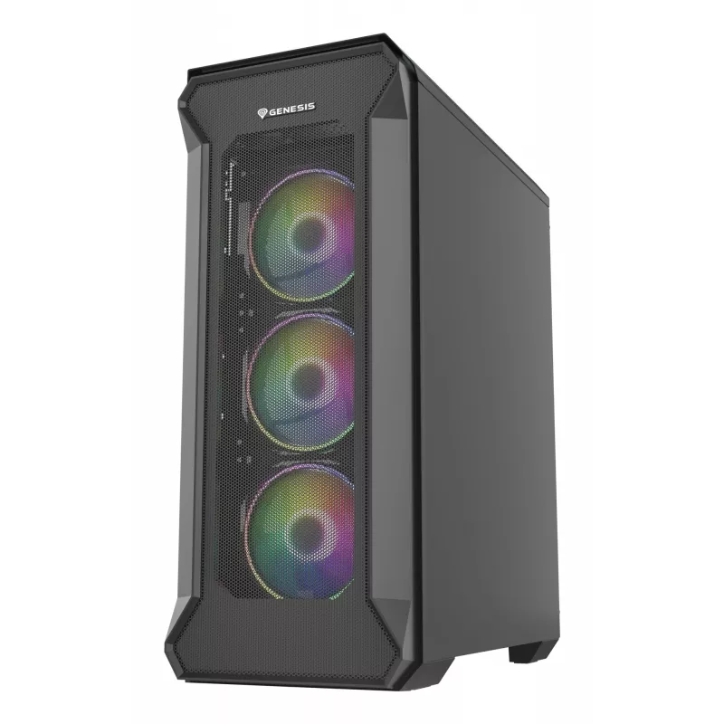 GENESIS Irid 505 ARGB Midi Tower Μαύρο, Διαφανές