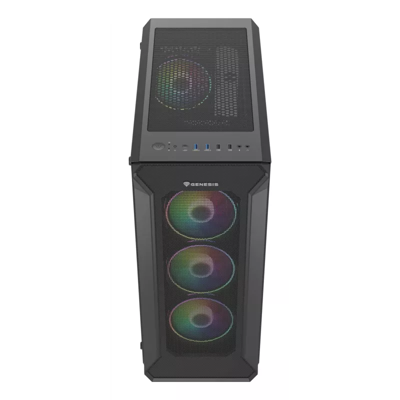 GENESIS Irid 505 ARGB Midi Tower Μαύρο, Διαφανές