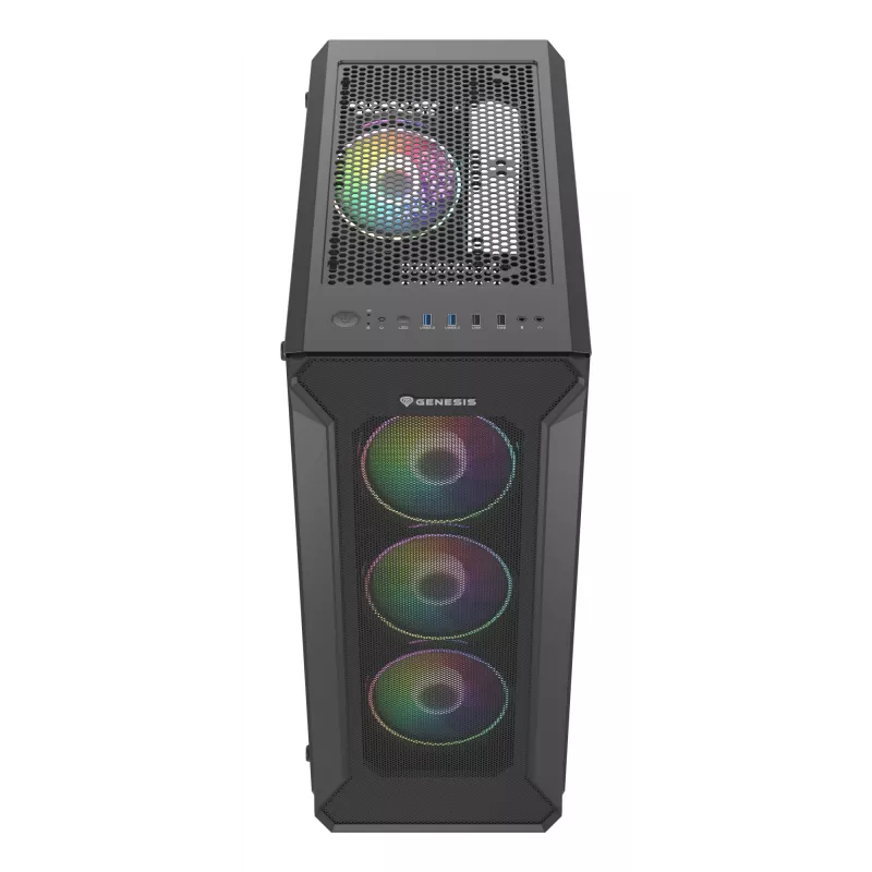 GENESIS Irid 505 ARGB Midi Tower Μαύρο, Διαφανές