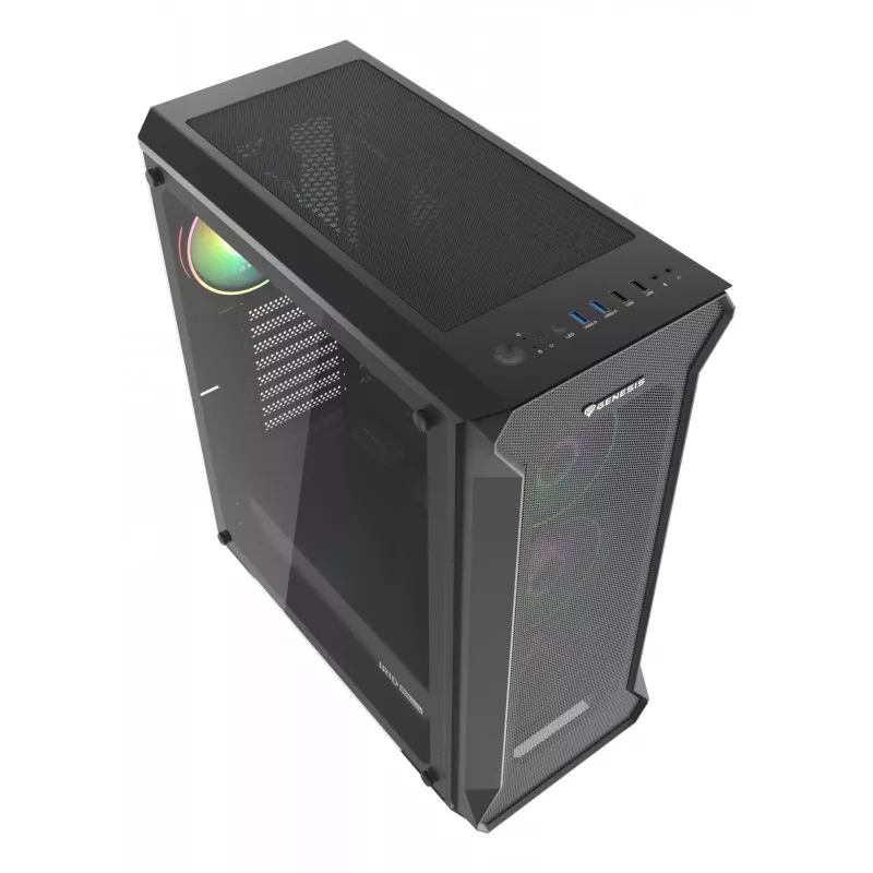 GENESIS Irid 505 ARGB Midi Tower Μαύρο, Διαφανές