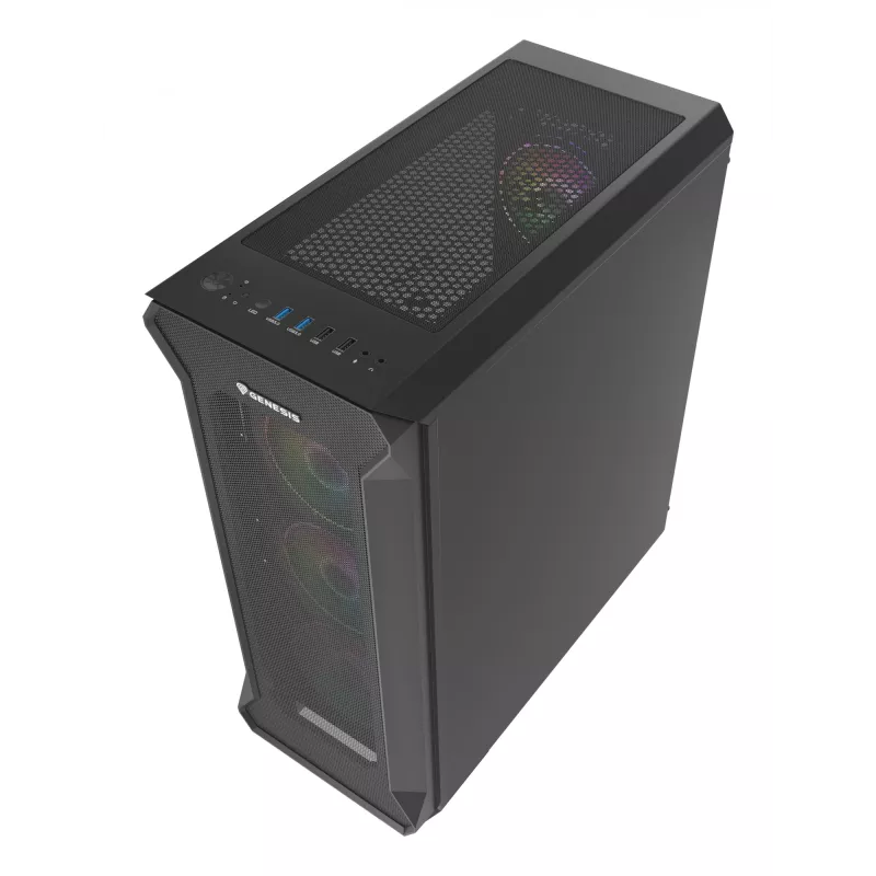 GENESIS Irid 505 ARGB Midi Tower Μαύρο, Διαφανές