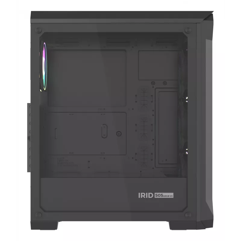 GENESIS Irid 505 ARGB Midi Tower Μαύρο, Διαφανές