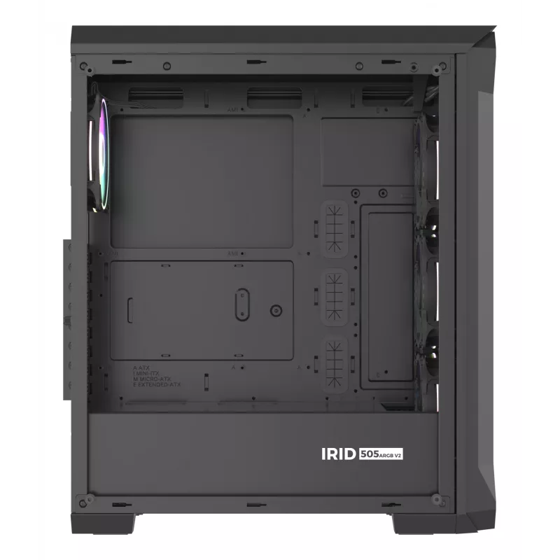 GENESIS Irid 505 ARGB Midi Tower Μαύρο, Διαφανές