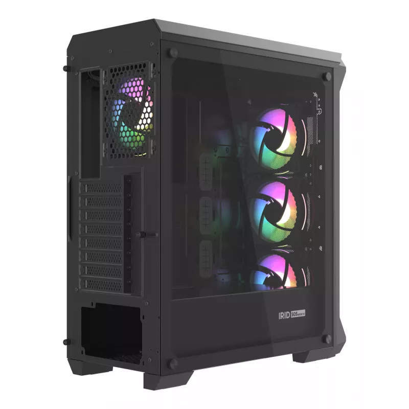 GENESIS Irid 505 ARGB Midi Tower Μαύρο, Διαφανές