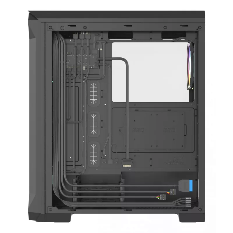 GENESIS Irid 505 ARGB Midi Tower Μαύρο, Διαφανές