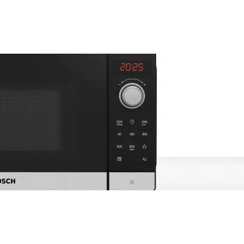 Bosch Serie 2 FFL023MS2 Φούρνος μικροκυμάτων Μαύρο, Ανοξείδωτο χάλυβας Απλός φούρνος μικροκυμάτων Πάγκος 20 L 800 W