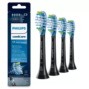 Philips C3 Premium Plaque Defence HX9044/33 4x Μαύρο Κεφαλές ηχητικής οδοντόβουρτσας