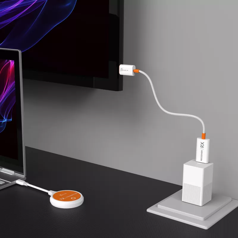 j5create JVAW62 ScreenCast USB-C® ασύρματος επεκτατής οθόνης HDMI™, λευκό και πορτοκαλί