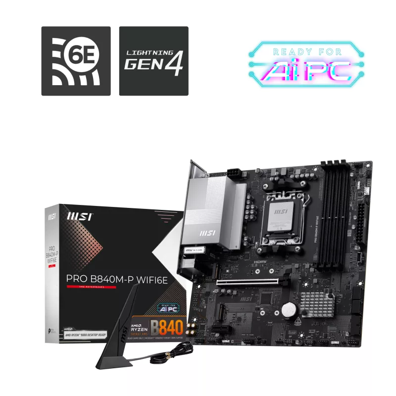 MSI PRO B840M-P WIFI6E Μητρική κάρτα AMD B840 Socket AM5 micro ATX