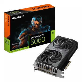 GIGABYTE GeForce RTX 5060 WINDFORCE OC 8G Κάρτα γραφικών – 8GB GDDR7, 128bit, PCI-E 5.0, 2512 MHz πυρήνας, 3 x DisplayPort, 1 x HDMI, GV-N5060WF2OC-8GD