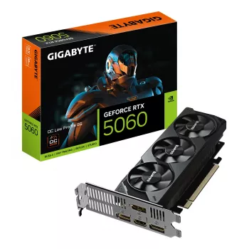 GIGABYTE GeForce RTX 5060 OC Low Profile 8G Κάρτα γραφικών - 8GB GDDR7, 128bit, PCI-E 5.0, 2512 MHz πυρήνας, 3 x DisplayPort, 1 x HDMI, GV-N5060OC-8GL