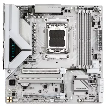 GIGABYTE B850M EAGLE WIFI6E ICE Μητρική κάρτα - AMD Ryzen 9000 Series CPUs, 8+2+2 φάσεις Digital VRM, έως 8200 MHz DDR5 (OC), 1xPCIe 5.0 + 1xPCIe 4.0 M.2, Wi-Fi 6E, 2,5 GbE LAN, USB 3.2 Gen 2