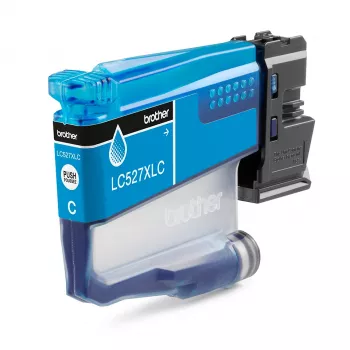 Μελανοταινία Brother LC527XLC Cyan υψηλής απόδοσης (με βάση χρωστική, 2000 σελίδες, μεμονωμένη συσκευασία)