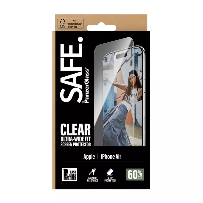PanzerGlass SAFE. by ® Μεμβράνη προστασίας οθόνης iPhone Air | Ultra-Wide Fit με EasyAligner
