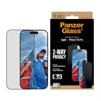 PanzerGlass ® 2-Way Privacy Screen Protector iPhone 17 | iPhone 16 Pro | Ultra-Wide Fit με EasyAligner