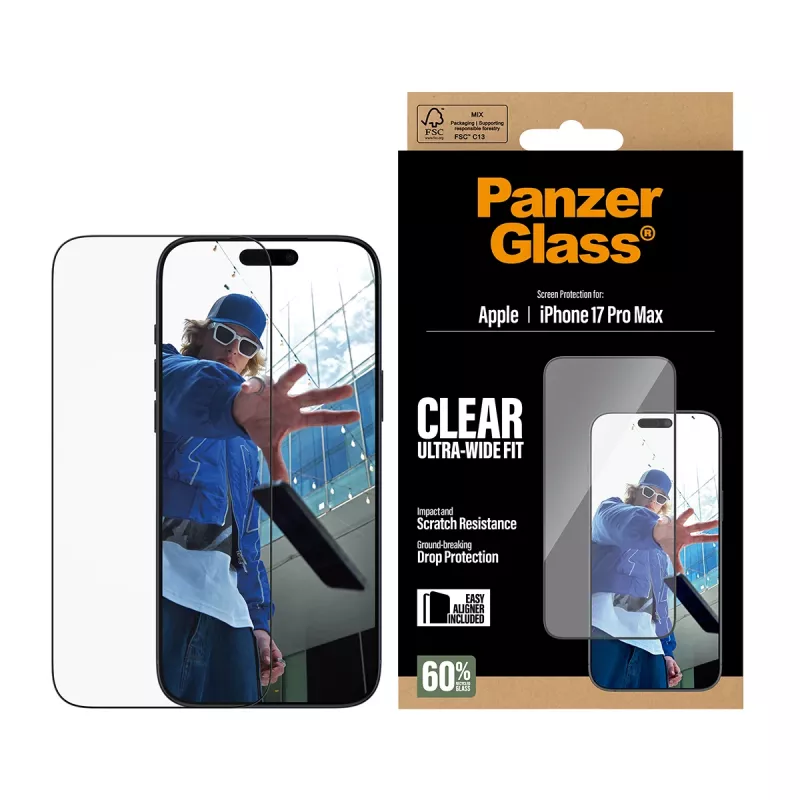 PanzerGlass ® Screen Protector iPhone 17 Pro Max | Ultra-Wide Fit με EasyAligner