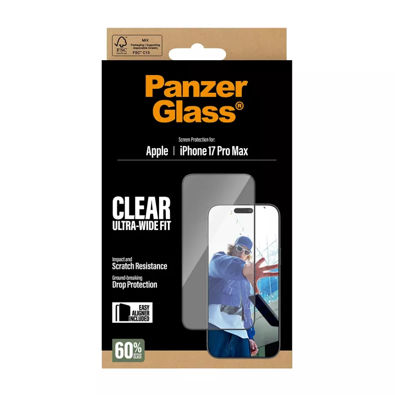 PanzerGlass ® Screen Protector iPhone 17 Pro Max | Ultra-Wide Fit με EasyAligner