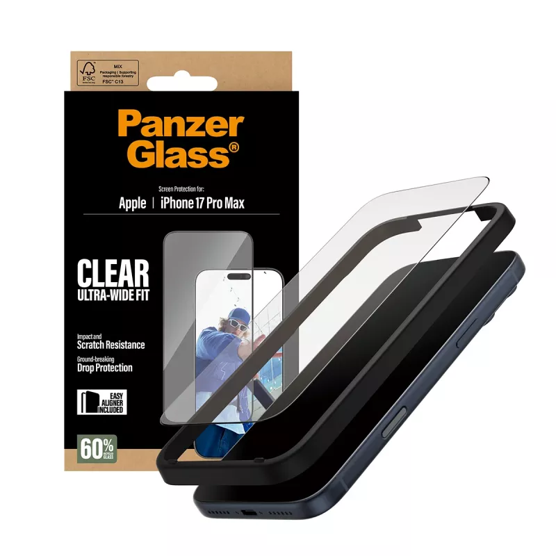 PanzerGlass ® Screen Protector iPhone 17 Pro Max | Ultra-Wide Fit με EasyAligner