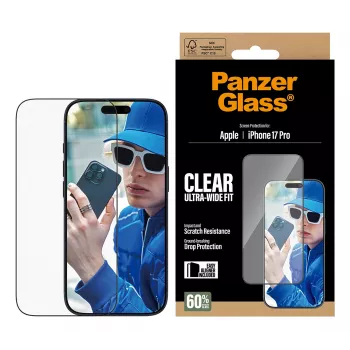 PanzerGlass Μεμβράνη προστασίας οθόνης iPhone 17 Pro Ultra-Wide Fit EasyAligner Ανθεκτική σε γρατσουνιές Ανθεκτική σε κραδασμούς