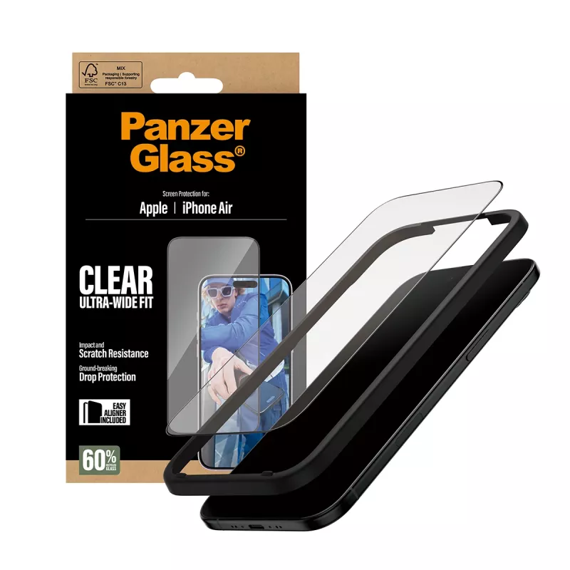 PanzerGlass ® Μεμβράνη προστασίας οθόνης iPhone Air | Ultra-Wide Fit με EasyAligner